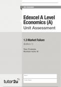 1.3- Market Failure- A level Economics Edexcel Exam Questions