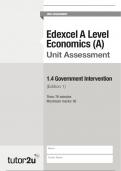 1.4- Government Intervention- A level Economics Edexcel Exam Questions