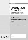 2.1- Measures of Economic Performance- A level Economics Edexcel Exam Questions