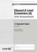 2.3- Aggregate Supply (AS)- A level Economics Edexcel Exam Questions