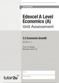 2.5- Economic Growth- A level Economics Edexcel Exam Questions