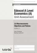 2.6- Macroeconomic Objectives & Policies- A level Economics Edexcel Exam Questions