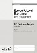 3.1- Business Growth- A level Economics Edexcel Exam Questions