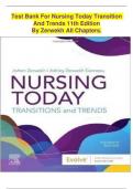 Test Bank For Nursing Today Transition And Trends 11th Edition  By Zerwekh || WITH RATIONALES||GRADED A+||NEW 2024