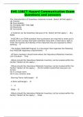 EHS 108CT Hazard Communication Exam Questions and answers