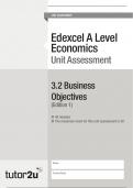 3.2- Business Objectives- A level Economics Edexcel Exam Questions