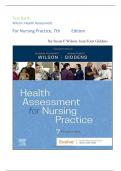 TEST BANK: WILSON HEALTH ASSESSMENT FOR NURSING PRACTICE, 7th EDITION 2024 by Susan F Wilson, Jean Foret Giddens||WITH COMPLETE SOLUTION||WELL ELABORATED ANSWERS