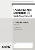 4.2- Poverty & Inequality- A level Economics Edexcel Exam Questions