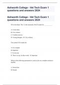  Ashworth College - Vet Tech Exam 1 questions and answers 2024