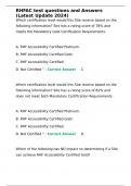 RHFAC test questions and Answers (Latest Update 2024)