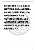 EXOS XPS Prep EXAM  NEWEST 2024 ACTUAL  EXAM COMPLETE 200  QUESTIONS AND  CORRECT DETAILED  ANSWERS (VERIFIED  ANSWERS) |ALREADY  GRADED A+