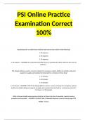 PSI Online Practice Examination Correct 100%