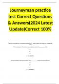 Journeyman practice test Correct Questions & Answers(2024 Latest Update)Correct 100%