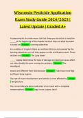 Wisconsin Pesticide Application Exam Study Guide 2024/2025 | Latest Update | Graded A+