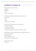 LLPSD FF1 Chapter 12 Questions With Answers Graded A+ Assured Success