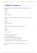 LLPSD FF1 Chapter 16 Questions With Answers Graded A+ Assured Success