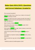 Baker Quiz 2024/2025 | Questions and Correct Solutions | Graded A+