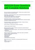 FAD2230 Exam Questions with Complete Solutions