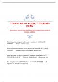 TEXAS LAW OF AGENCY 2024/2025 EXAM WITH GUARANTEED ACCURATE ANSWER |VERIFIED