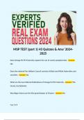 MSP TEST (part 1) 43 Quizzes & Ans/ 2024-2025  