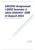 LEV3701 Assignment 1 QUIZ Semester 2 2024 (150297)- DUE 21 August 2024