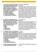 HESI Pharmacology Exam Practice Questions with Answers