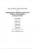 Instructor’s Resource Manual and Test Bank for Adapting Early Childhood Curricula for Children with Disabilities and Special Needs 10th Edition By Ruth E. Cook