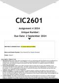 CIC2601 Assignment 4 (ANSWERS) 2024 - DISTINCTION GUARANTEED