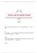 TEXAS LAW OF AGENCY EXAM WITH GUARANTEED ACCURATE ANSWERS |VERIFIED