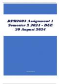 DPR2603 Assignment 1 Semester 2 2024 - DUE 20 August 2024