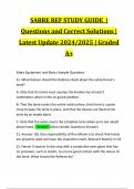 SABRE REF STUDY GUIDE | Questions and Correct Solutions | Latest Update 2024/2025 | Graded A+