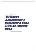 DPR2603 Assignment 1 Semester 2 2024 - DUE 20 August 2024