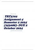 TRT3702 Assignment 4 Semester 2 2024 (253088)- DUE 2 October 2024