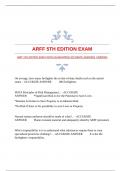 ARFF 5TH EDITION EXAM WITH GUARANTEED ACCURATE ANSWERS |VERIFIED