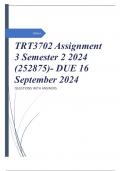 TRT3702 Assignment 3 Semester 2 2024 (252875)- DUE 16 September 2024