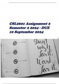 CSL2601 Assignment 2 (COMPLETE ANSWERS) Semester 2 2024 - DUE 10 September 2024 ; 100% TRUSTED Complete, trusted solutions and explanations