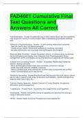 FAD4601 Cumulative Final Test Questions and Answers All Correct