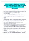 2024 HEALTH INDIANA LAWS & RULES PERTINENT TO INSURANCE CH. 8 EXAM WITH CORRECT ANSWERS