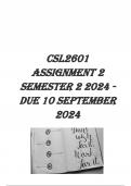 CSL2601 Assignment 2 Semester 2 2024 - DUE 10 September 2024