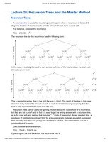 Recursion Trees and the Master Method