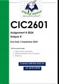 CIC2601 Assignment 4 (QUALITY ANSWERS) 2024