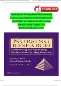 Test Bank for Denise Polit Nursing Research Generating and Assessing Evidence for Nursing Practice 11th Edition By Denise Polit; Cheryl Beck 9781975110642 Chapter 1-33 Questions and Answers A+ Complete Newest Edition 2024