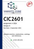 CIC2601 Assignment 4 (DETAILED ANSWERS) 2024 - DISTINCTION GUARANTEED