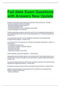 Fad diets Exam Questions with Answers New Update