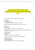     A&P HESI A2 PRACTICE TEST QUESTIONS AND ANSWERS GRADED A+.