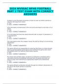 2024 WVSSAC NFHS FOOTBALL PART 2 TEST EXAM WITH CORRECT ANSWERS