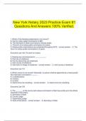      New York Notary 2023 Practice Exam #1 Questions And Answers 100% Verified.