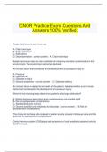   CNOR Practice Exam Questions And Answers 100% Verified.