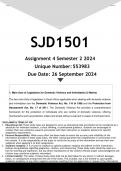 SJD1501 Assignment 4 (ANSWERS) Semester 2 2024 - DISTINCTION GUARANTEED