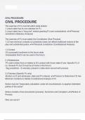 CIVIL PROCEDURE Questions & answers latest update 2024/2025 with complete solution